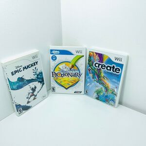 Lot 3 NINTENDO Wii U DRAW STUDIO, Create And Disney Epic Monkey W Booklets